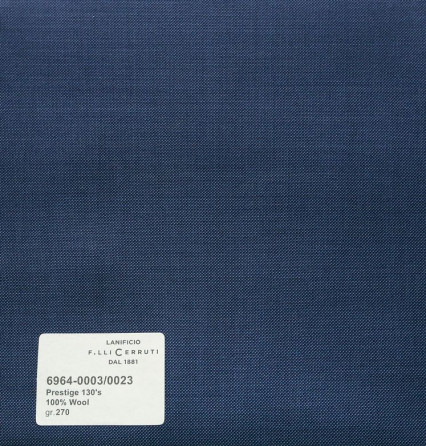 6964-0003/0023 Cerruti Lanificio - Vải Suit 100% Wool - Xanh Dương Trơn